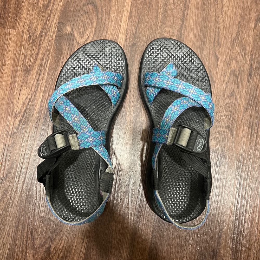 Chaco Sandals with Blue Patterned Straps